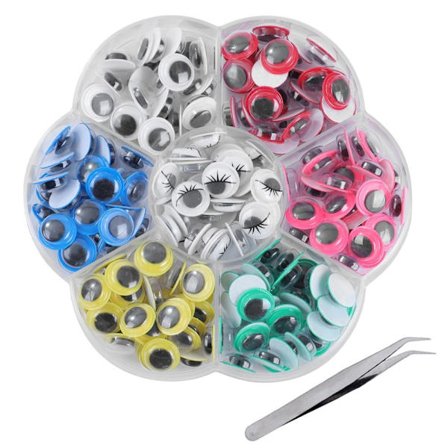 210 stk selvklebende Wiggly Googly Doll Eye Simulation Cartoon