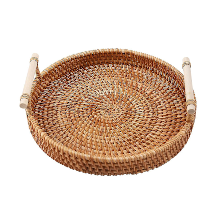 Stora Bakke, Rund Kurv Med, Vævet, Bakke Fletkurv Brød Frugt Fo