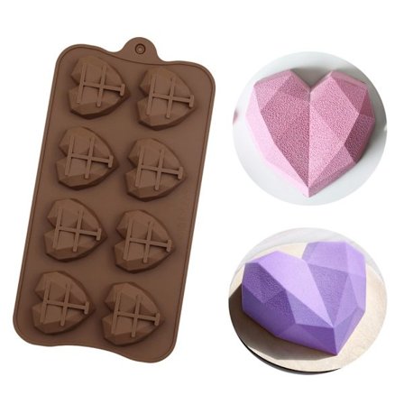 Silikonform - Hjärta diamant