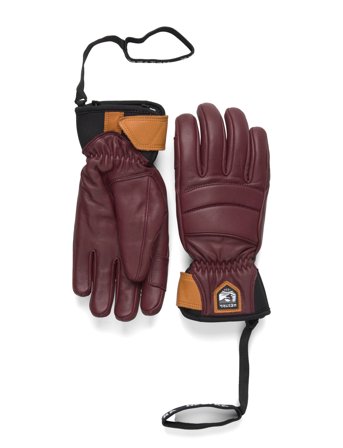 Hestra Women ́s Fall Line - 5 Finger Bordeaux - Brown - 7