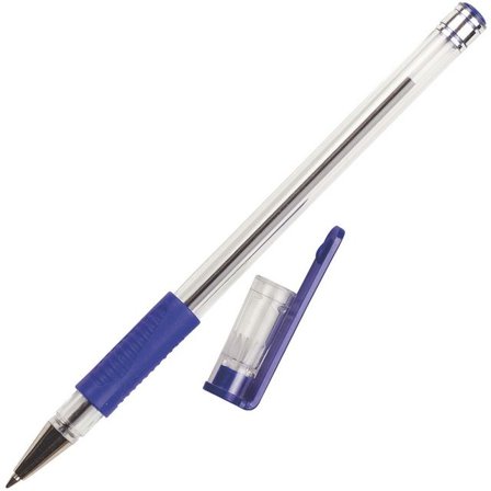 MARVY Kulpenna, 0,7 mm spets, transparent pennkropp med grepp, blått bläck - Lyreco - Kontorsmaterial - Pennor - Kulpennor