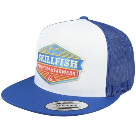 Skillfish - White trucker Czapka Z Daszkiem - Crimsonwave Logo Classic White/Royal Trucker @ Hatstore