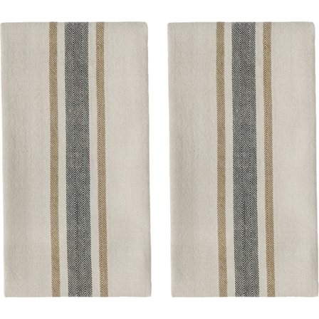 Oyoy living design Linu kjøkkenhåndkle, svart, 2 stk