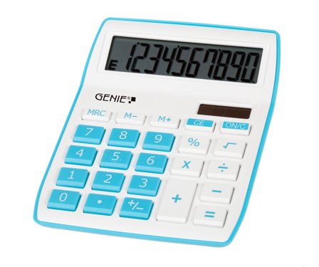 GENIE 840B 10 Digit Desktop Calculator Blue - 12260