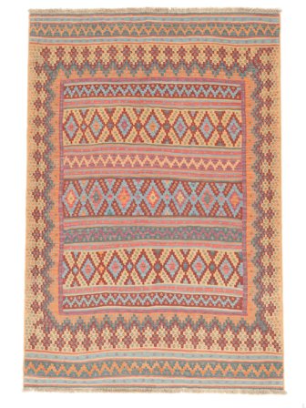 Tapis Kilim Sirdjan 161X232 Marron/Orange (Laine, Perse/Iran)