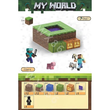 Minecraft mini Figur Kart DIY Magnetiska Leksaker Minecraft Dungeons Tecknad värld Modellerare Kreativa Leksaker För Barn Gåvor