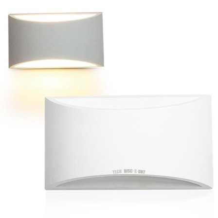 Vägglampa - TD - LED 7W - Varmvitt - Gips - Modern Design