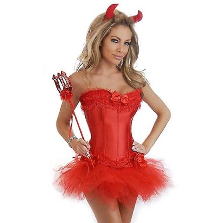 Carnival Halloween Lady Vampire Devil Costume Stygg Demonisk Mini Tutu Clubwear Playsuit Cosplay Fancy Party Dress 20411D