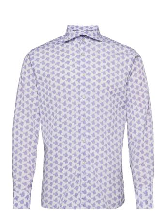 Slim Fit Offwhite/Brown Poplin Shirt Blue Eton