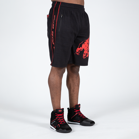 Gorilla Wear Buffalo Old School Workout Shorts, Black/Red