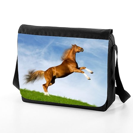 Brun Häst axelrems väska - Skolväska Messenger Bag