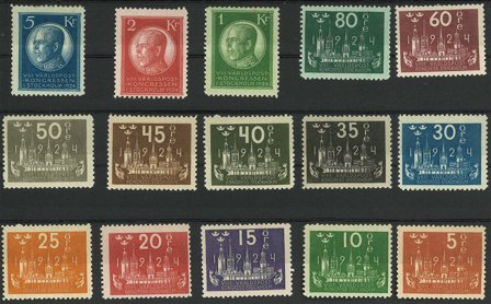 Sverige 1924 - AFA 159-173 - Ubrugt