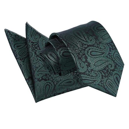 Smaragdgrön Paisley Slips och Ficknäsduksset (LGL)