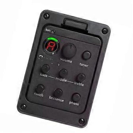 Akustisk gitarrpickup med 4-bands EQ, Piezo Pickup, Inbyggd Förförstärkare, Kompatibel med alla akustiska gitarrstilar