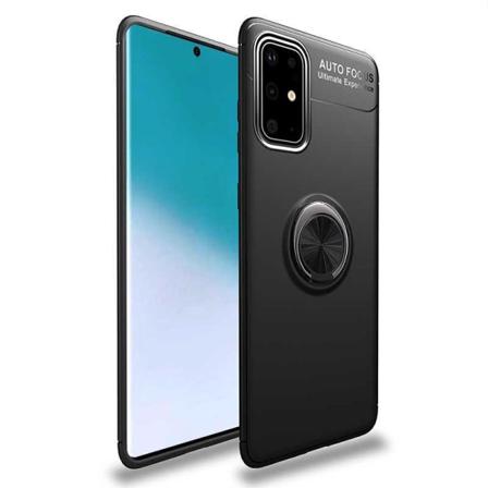 Samsung Galaxy A51 Praktisk Stöttåligt Skal Med Ringhållare V3 Svart