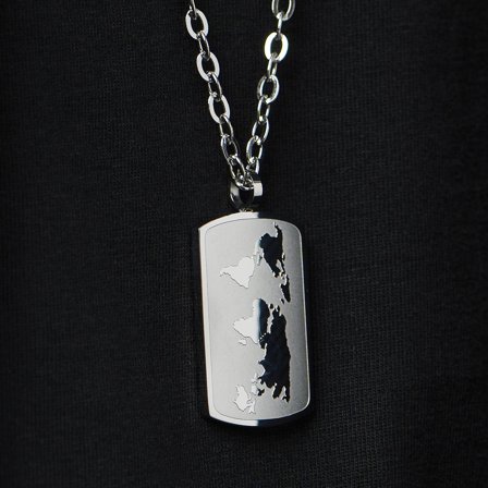 Ketting met Wereldkaart voor mannen - Stalen kettingen