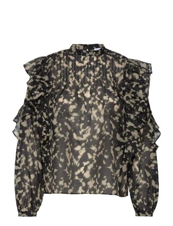 2Nd Beatrix - Structural Opacity Bluse Langærmet Multi/mønstret 2NDDAY
