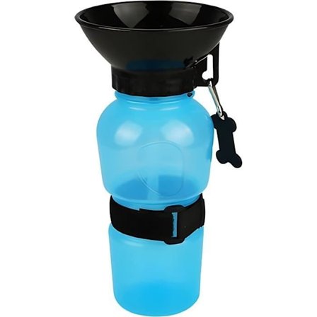 Reisevannflaske for hund 500ml - Bærbar - Vannflaske for kjæledyr - Vanndispenser for utendørs turer.