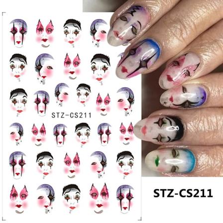 Halloween Negleklistermærker Sorte Kat Spøgelser Edderkop Spindelvæv Design Decals Holografiske Selvklæbende Slider Manikyr Kunst Og Dekoration STZ-