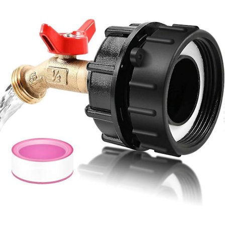 IBC Tote Adapter Fittings, 275-330 Gallon IBC Tote Vanntank Adapter, 2.44 Fin Gjenge I QRT