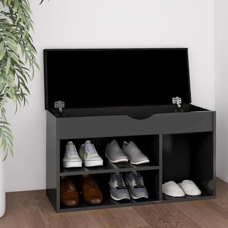 vidaXL Skobänk med dyna grå 80x30x47 cm konstruerat trä grå
