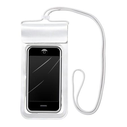 Udendørs gennemsigtig Velcro PU telefon vandtæt taske tilpasset stor fingeraftryk touch screen svømning dykning strand vandtæt etui-sølvgrå