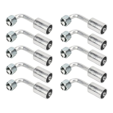 10 st 3/8in luftkonditionering 90 graders Beadlock aluminium AC skarv slang kopplingar adapterkontakt för bil lastbil ingenjörsfordon