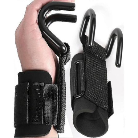 Ett par vektløfterkrok for trening, gym, markløft, vektløfting, trekkstang, vektløfting (hji)