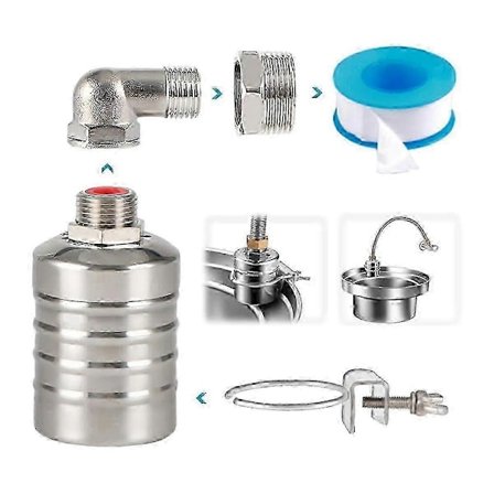 304 Rustfrit Stål Flydeventil, 3/4 Tommer til Pool Vandstandskontrol