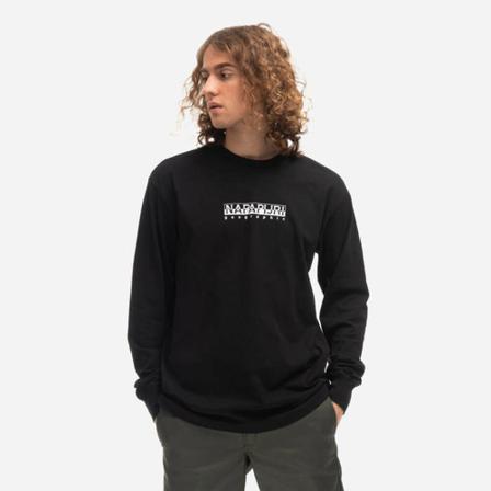 Napapijri, Shirt S-Box Longsleeve Na 4Gk 7 041 XL Czarny, Mężczyzna, Rozmiar: M