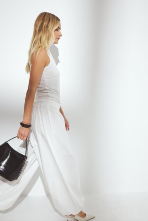 Cecilie Haugaard x NA-KD - Ballongbukse med middels liv - Vide bukser - Hvit - EU 44