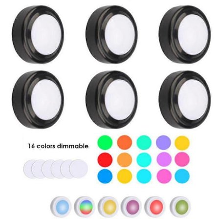 LED Puck-lampa med fjärrkontroll, dimbar, trådlös, beröringskänslig, batteridriven