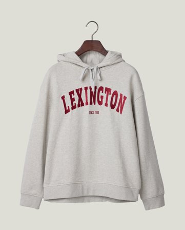 Lexington Logo Hoodie, Grau Meliert