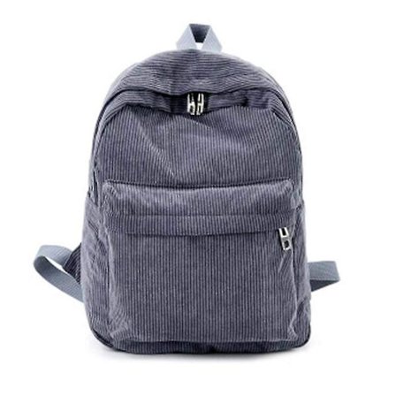 Vintage Ryggsekk for Kvinner i Kordfløyel, Skoleveske, Casual Dataveske, Reisesekk, Håndveske