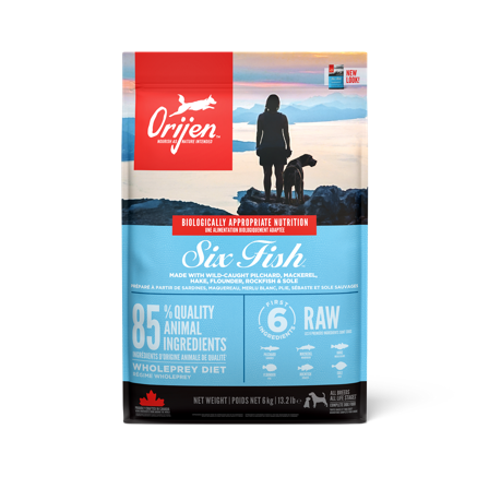 Orijen - Dog Six Fish Adult Grain Free - Tørrfôr for voksne 6 kg - Hund - Hundefôr & hundemat - Tørrfôr for hund - ZOO.no