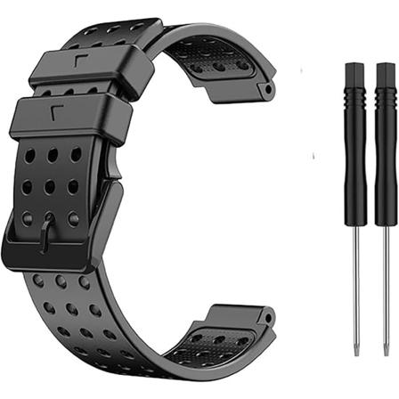 Silikone Rem til Garmin Approach S20 Ur - Rem til Garmin Ure med Værktøjssæt black
