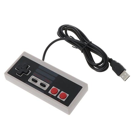 USB Spillkontroll for Spillkonsoll Plug-and-Play Plast Svart+grå For NES PC Windows Ny [DmS]