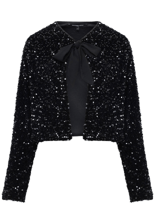 French Connection Monet Sequin Tie Cardigan Koftor & cardigans Dam Svart L