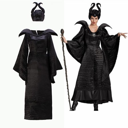 Halloween kostym Maleficent svart häxadräkt vuxen dräkt djävul kostym cosplay kostym