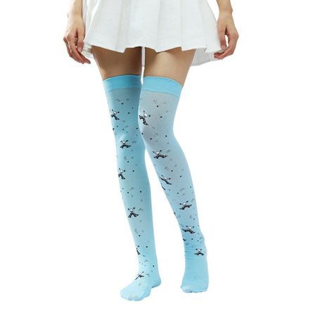 Över Knä Lår Strumpor Nyhet Strumpor Halloween Mönstrade Lår Höga strumpor