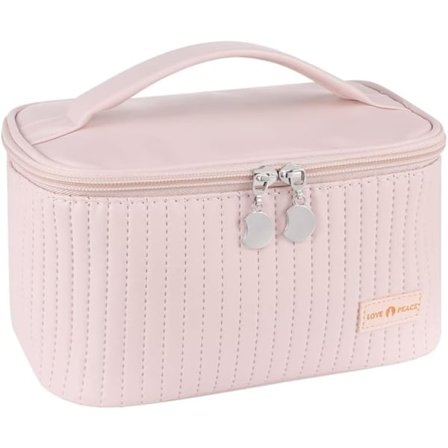 Rosa Sminkepung, Stor Kapasitet Reise Kosmetikveske, Bærbar Toalettsak Organiserer Vanntett