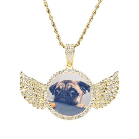 Halsband med Bild Kubisk Zirkonia Smycke Gåva Foto Kedja Hänge Guld