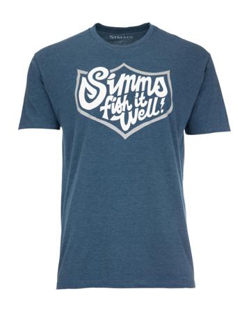 Simms Fish It Well Badge T-Shirt Sailor Blue Heather