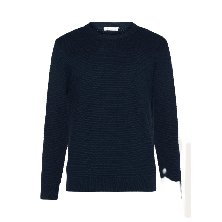 Knowledge Cotton Apparel VAGN regular bubble knit crew neck - GOTS/Vegan Tröjor Herr Blå M