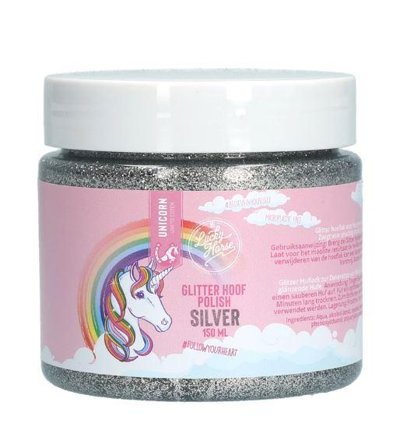 Lucky Horse Unicorn Glitter Hovolje - Sølv