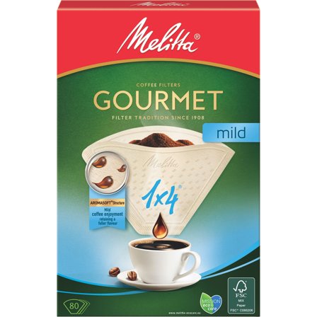 Melitta Kaffefilter 1x4/80 Gourmet mild | Kaffe > Kaffereservdelar & Rengöring > Kaffefilter | Bagaren och Kocken