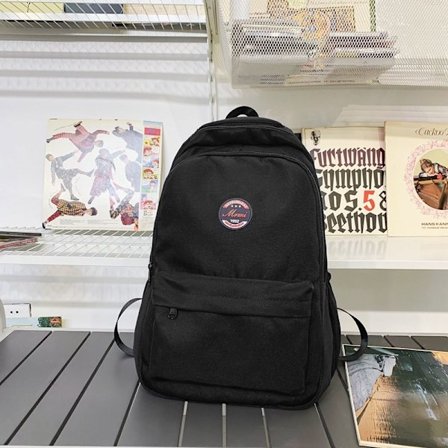 Student Skoleveske Vanntett College Skoleveske Stor Kapasitet Campus Ryggsekk Harajuku Reise Ryggsekk - Svart