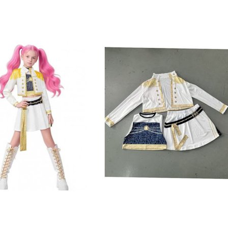 2025 Demon Hunter K-Pop Kostyme | Halloween Antrekk Kvinner Barn Cosplay 140 cm_yux