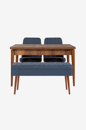 Hanah Home - Set med bord och stolar (4 delar) - Gina - Brun - Matgrupp 4 personer - Från Homeroom