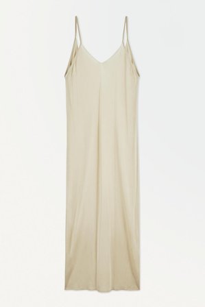 COS Women's The Sheer Knitted Slip Dress in Beige